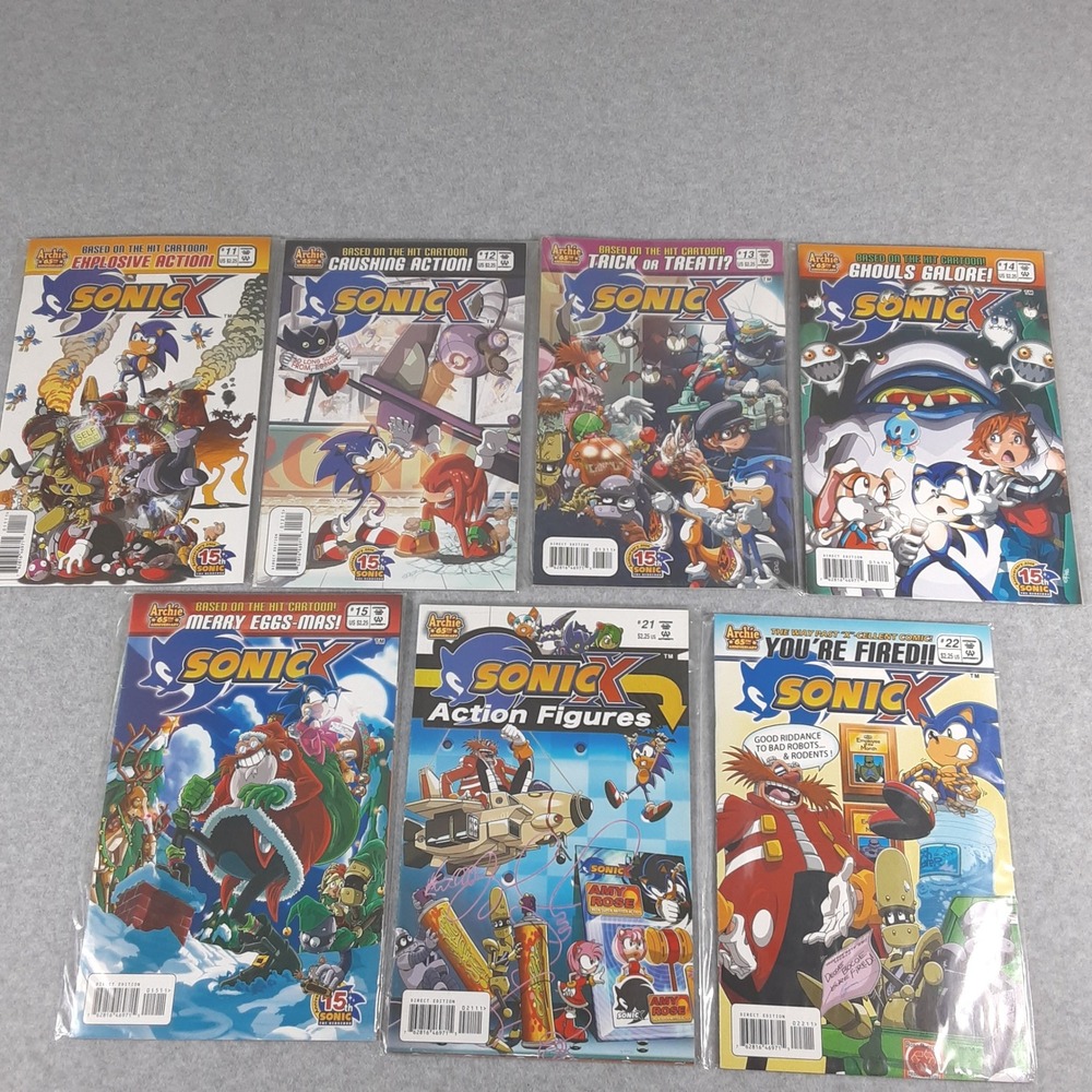 Sonic X Archie Comics Lot Issues 11 12 13 14 15 21 22 Sega 15th Anniversary 2006
